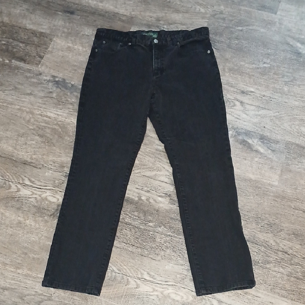 Classic Black Denim Jeans, By Ralph Lauren, Sz14 Classic Straight, Pre-owned
